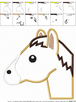 Horse Emoji Applique Design Horse Emoji Applique Design