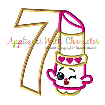 Shopkin Lippy SEVEN Applique Design Shopkin Lippy SEVEN Applique Design