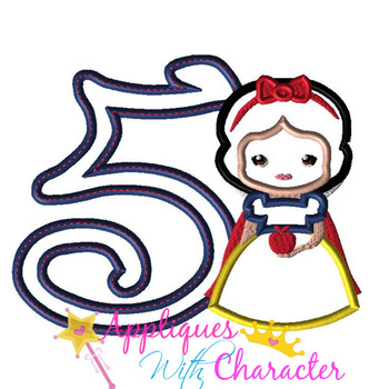 Snow Girl Cutie Five Applique Design Snow Girl Cutie Five Applique Design