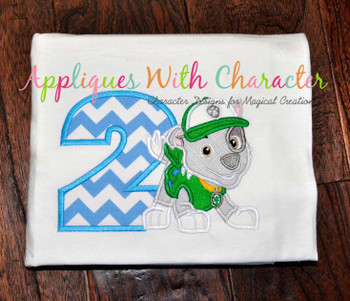 Pup Patrol Rockie Two Applique Design Pup Patrol Rockie Two Applique Design