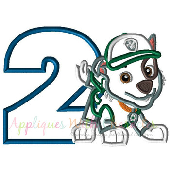 Pup Patrol Rockie Two Applique Design Pup Patrol Rockie Two Applique Design