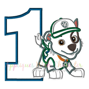 Pup Patrol Rockie One Applique Design Pup Patrol Rockie One Applique Design