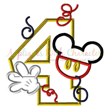 Mr Mouse Four Applique Design Mr Mouse Four Applique Design