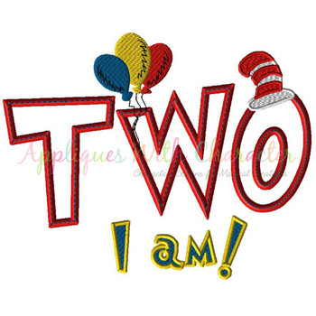 Seuss Two I am Applique Design Seuss Two I am Applique Design