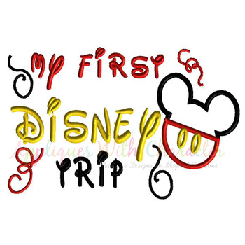 My First Disney Trip Mr Mouse Applique Embroidery Design My First Disney Trip Mr Mouse Applique Embroidery Design