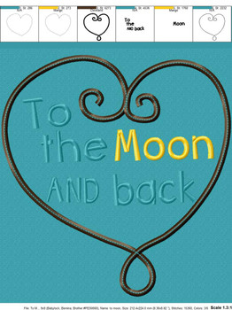 Heart To The Moon And Back Applique Design Heart To The Moon And Back Applique Design