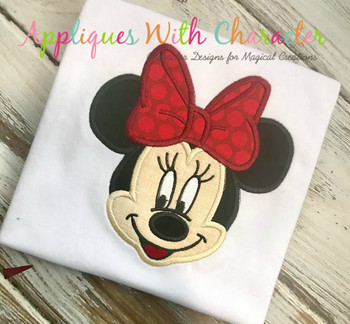 Miss Mouse Face Applique Design Miss Mouse Face Applique Design