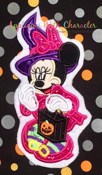 Miss Mouse Witch Halloween Applique Design Miss Mouse Witch Halloween Applique Design