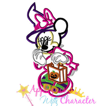 Minnie Witch Halloween Applique Design Minnie Witch Halloween Applique Design