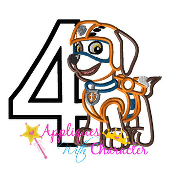 Paw Patrol Zuma 4 Applique Design Paw Patrol Zuma 4 Applique Design