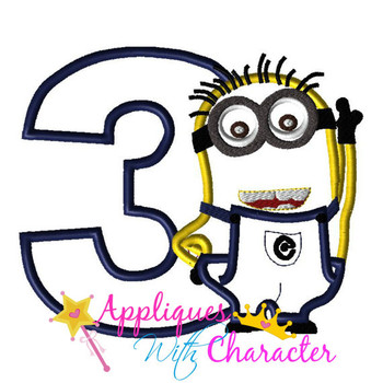 Minion Three Applique Design Minion Three Applique Design