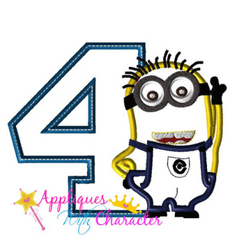 Minion Four Applique Design Minion Four Applique Design