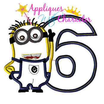 Minion Six Applique Design Minion Six Applique Design