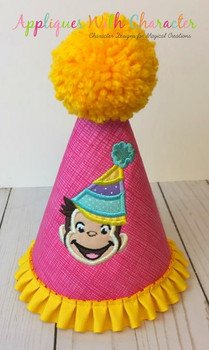 Curious Monkey Party Girl Applique Design Curious Monkey Party Girl Applique Design