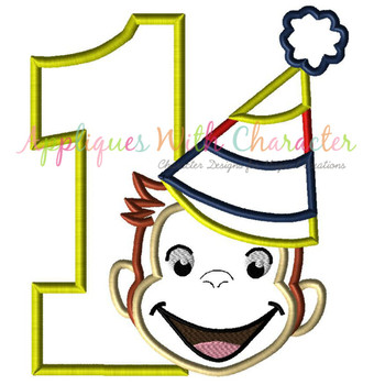 Curious Monkey One Boy Applique Design Curious Monkey One Boy Applique Design