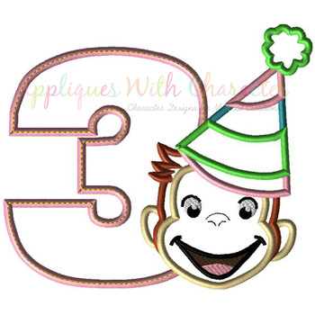 Curious Monkey Three Girl Applique Design Curious Monkey Three Girl Applique Design