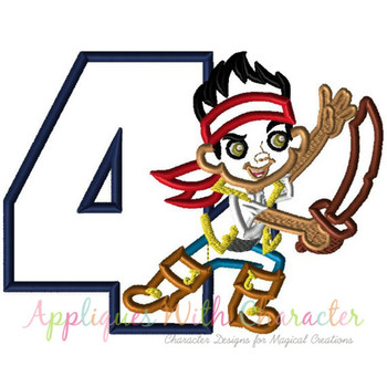 Jake Neverland Pirates Four Applique Design Jake Neverland Pirates Four Applique Design