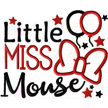 Little Miss Mouse Saying Applique Design Little Miss Mouse Saying Applique Design