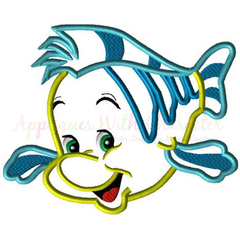 Mermaid Flounder Applique Design Mermaid Flounder Applique Design