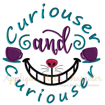Alyce Curiouser and Curiouser Applique Embroidery Design Alyce Curiouser and Curiouser Applique Embroidery Design