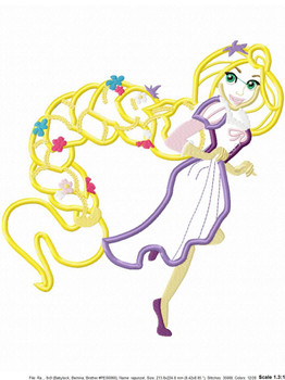 Rapunzela Full Body Applique Design Rapunzela Full Body Applique Design