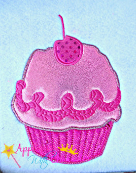 Pink Girl Cupcake Applique Design Pink Girl Cupcake Applique Design