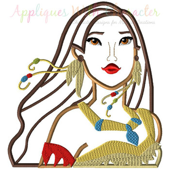 Indian Girl Bust Applique Design Indian Girl Bust Applique Design