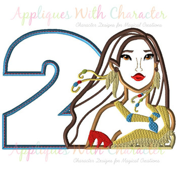 Indian Girl Two Applique Design Indian Girl Two Applique Design