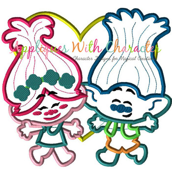 Troll Movie Pop and Branch Cutie Applique Design Troll Movie Pop and Branch Cutie Applique Design