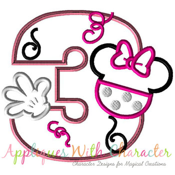 Miss Mouse Three Applique Design Miss Mouse Three Applique Design