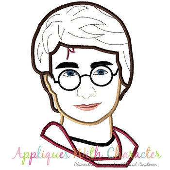 Harry Wizard Bust Applique Design Harry Wizard Bust Applique Design