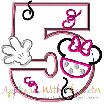 Miss Mouse Five Applique Design Miss Mouse Five Applique Design