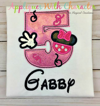 Miss Mouse Five Applique Design Miss Mouse Five Applique Design