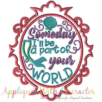 Mermaid Exclusive Someday I'll Be Part Of Your World Mirror Applique Design Mermaid Exclusive Someday I'll Be Part Of Your World Mirror Applique Design