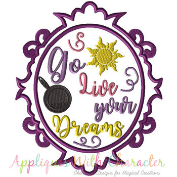 Rapunzela Exclusive Tangle Go Live Your Dream Mirror Applique Design Rapunzela Exclusive Tangle Go Live Your Dream Mirror Applique Design