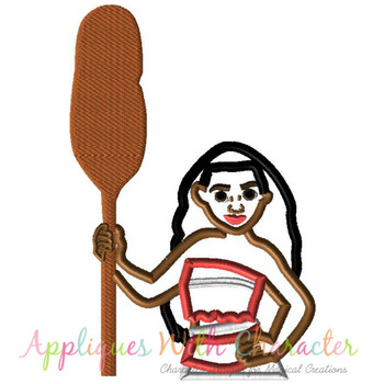 Island Girl With Paddle Applique Design Island Girl With Paddle Applique Design