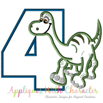 Dinosaur Four Applique Design Dinosaur Four Applique Design