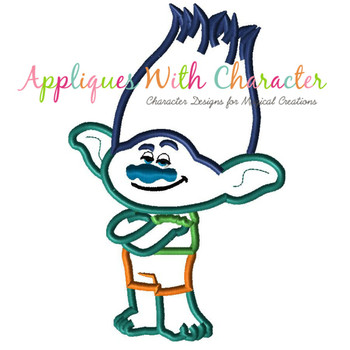 Peeking Troll Full Body Applique Design Peeking Troll Full Body Applique Design