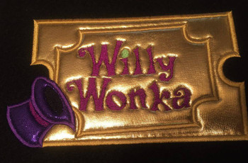 Willie Wonky Golden Ticket Applique Design Willie Wonky Golden Ticket Applique Design
