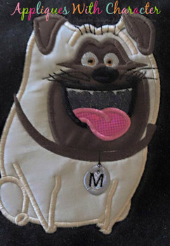 Pets Pug Applique Design Pets Pug Applique Design
