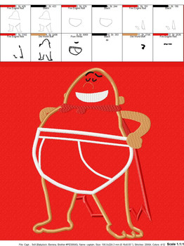 Captain Underwear Applique Design Captain Underwear Applique Design