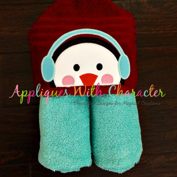 Winter Penguin Peeker Applique Design Winter Penguin Peeker Applique Design
