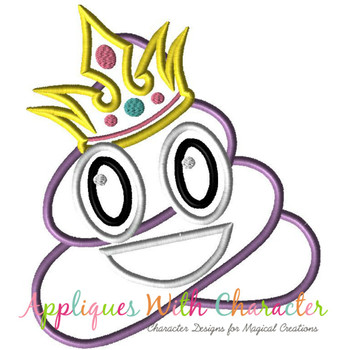 Poop Princess Emoji Applique Design Poop Princess Emoji Applique Design