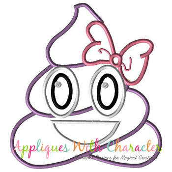 Poop Bow Emoji Applique Design Poop Bow Emoji Applique Design