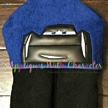 Cars Black Race Car Peeker Applique Design Cars Black Race Car Peeker Applique Design