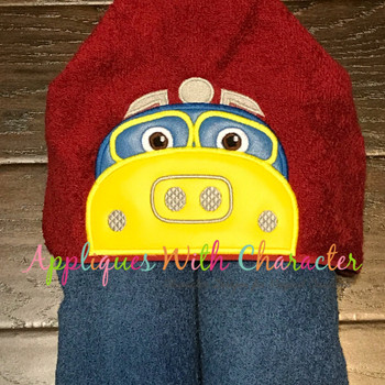 Chug Yellow Train Peeker Applique Design Chug Yellow Train Peeker Applique Design
