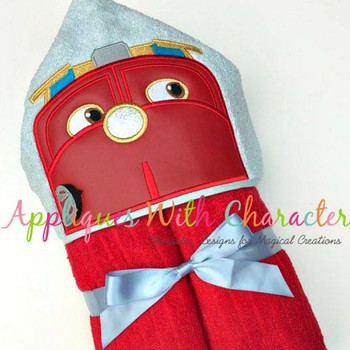 Chug Red Train Peeker Applique Design Chug Red Train Peeker Applique Design