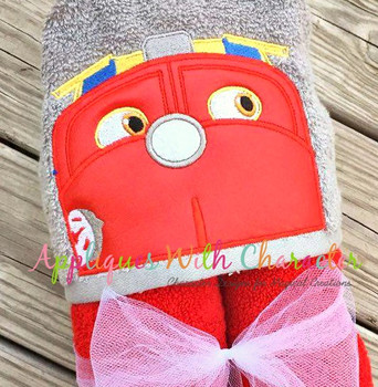 Chug Red Train Peeker Applique Design Chug Red Train Peeker Applique Design