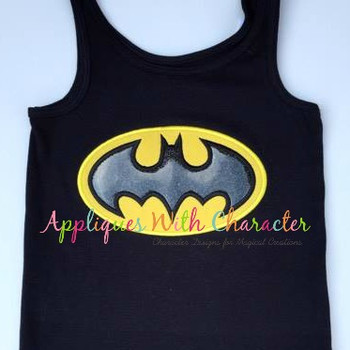 Bat Hero Oval Applique Design Bat Hero Oval Applique Design