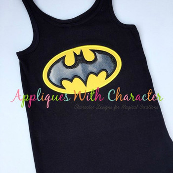 Bat Hero Oval Applique Design Bat Hero Oval Applique Design
